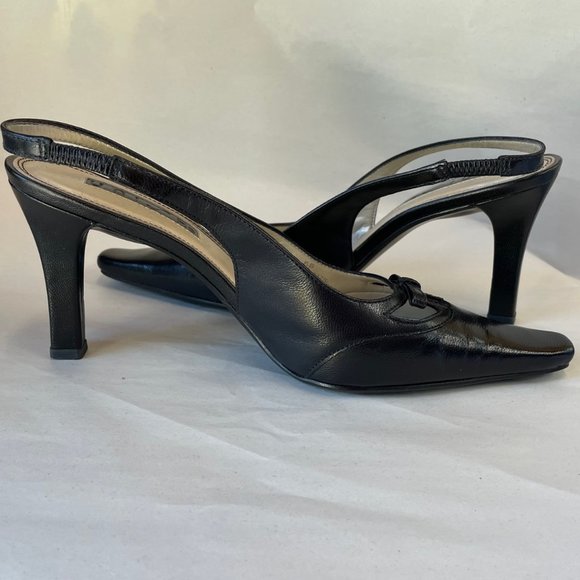 Unisa Adonis black leather slingback heels size 6 - Picture 3 of 6